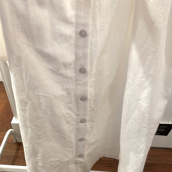 NWT - Lulu’s white button-up short sleeve midi dress - size large - Picture 8 of 11